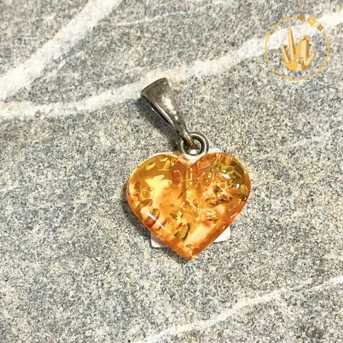 Pendentif Ambre coeur 3