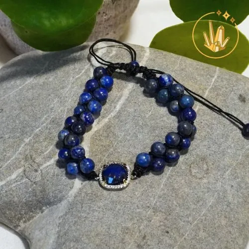 Bracelet Lapis lazuli tressé 6mm