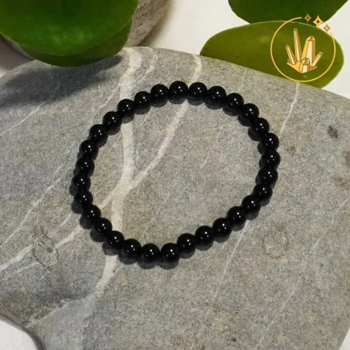 Bracelet Obsidienne noire 6mm